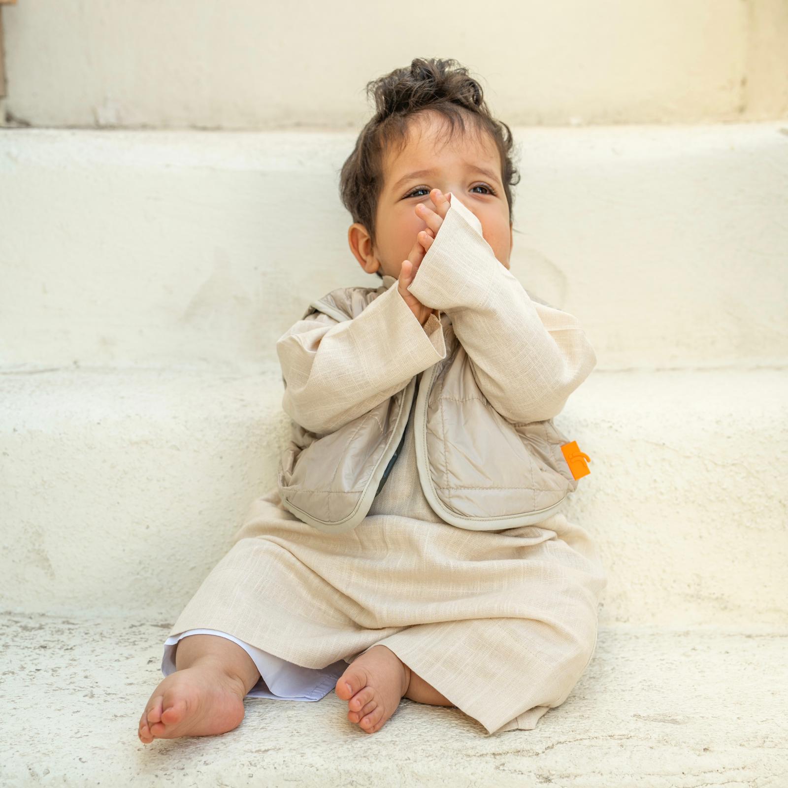 دشداشة مع صديري بف - بيج فاتح