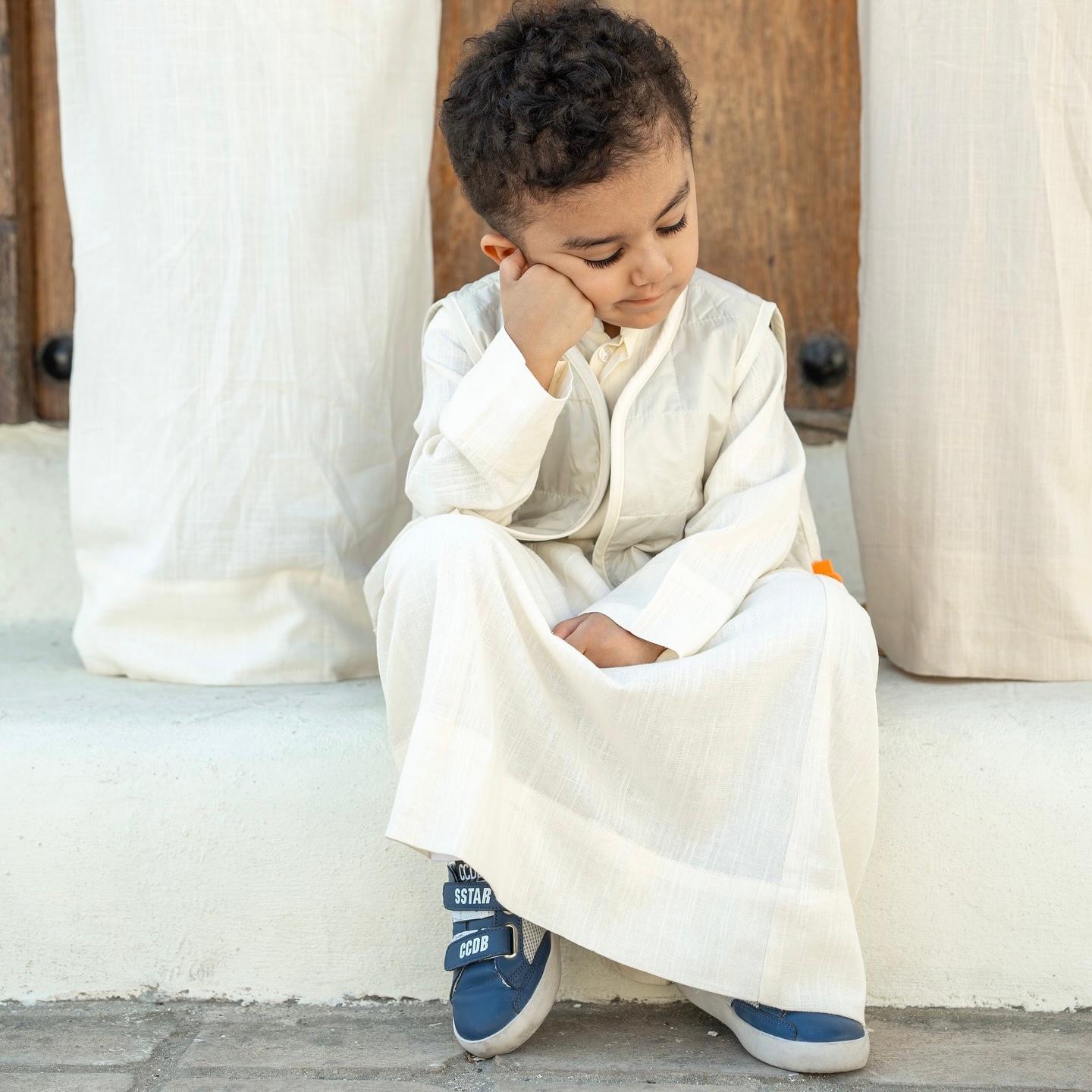 دشداشة مع صديري بف - بيج فاتح